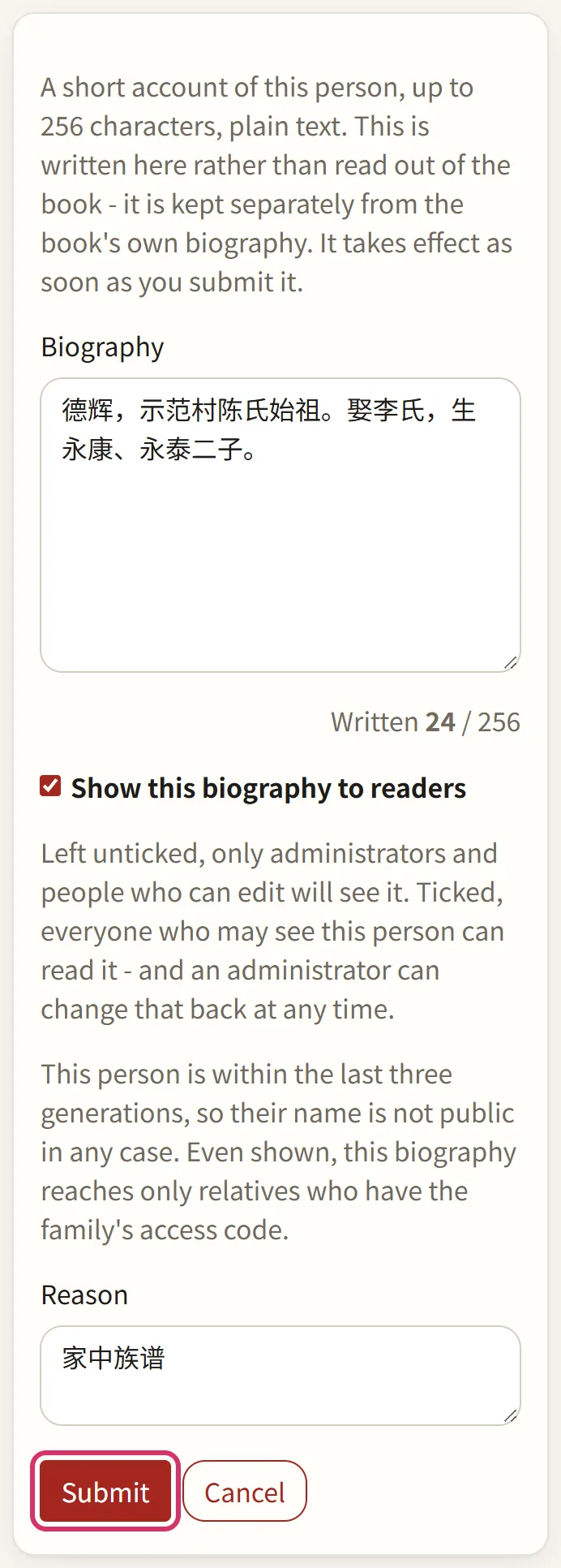Writing a biography